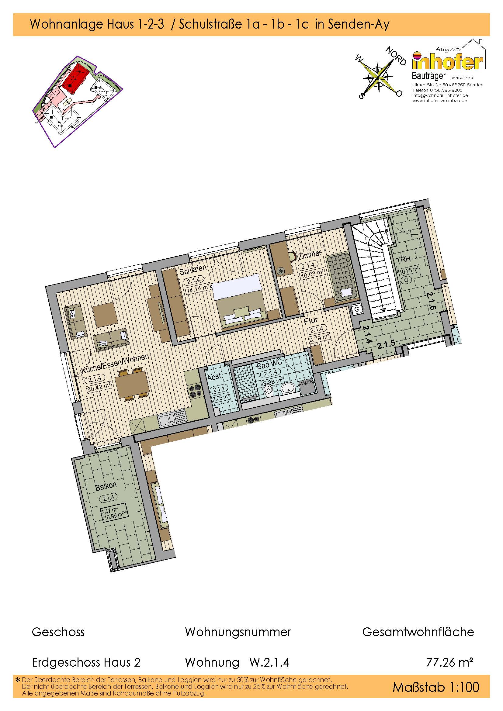 Neubau 3-Zimmer Wohnung, Wohnanlage "le quartier ècole"   