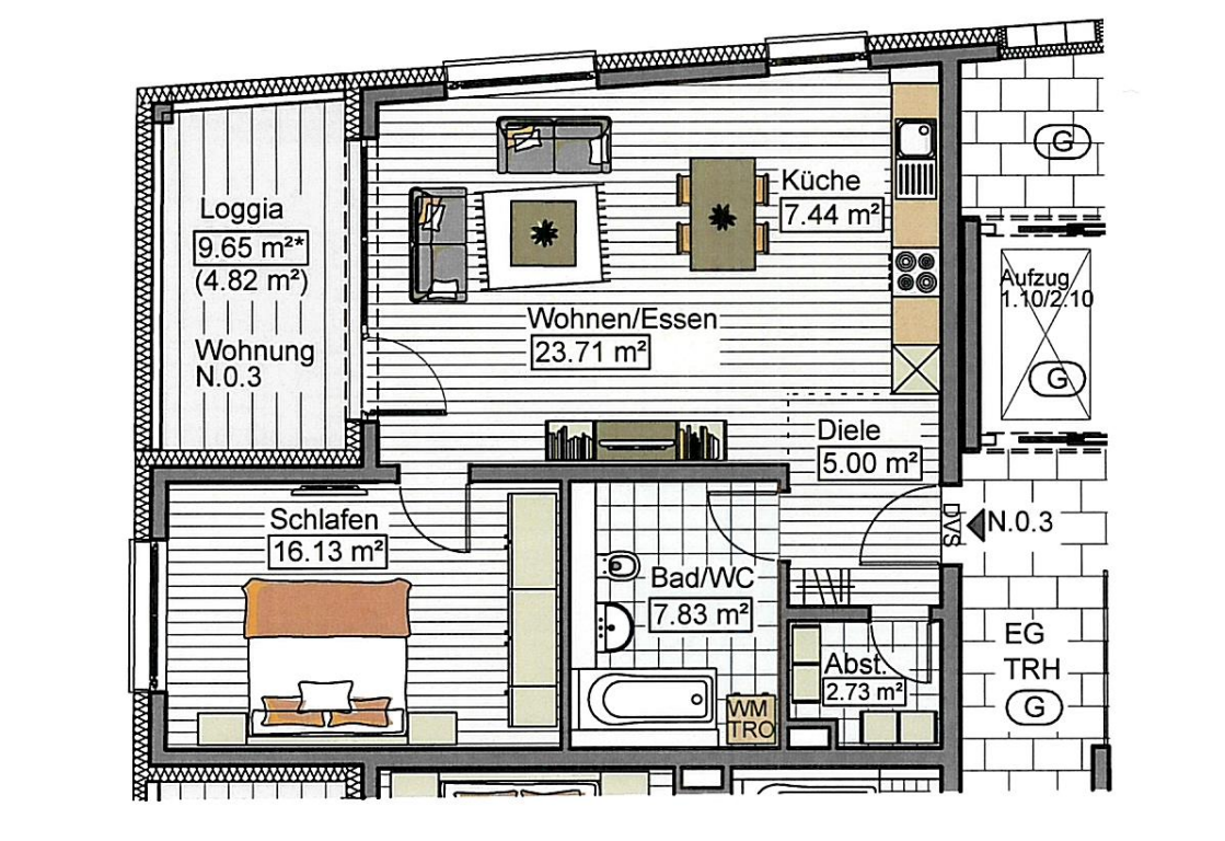 2-Zimmerwohnung in Neu-Ulm zu vermieten