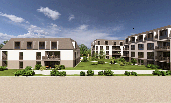 Le Quartier Ecole Neubauwohnanlage von Inhofer Bauträger in Senden Ay