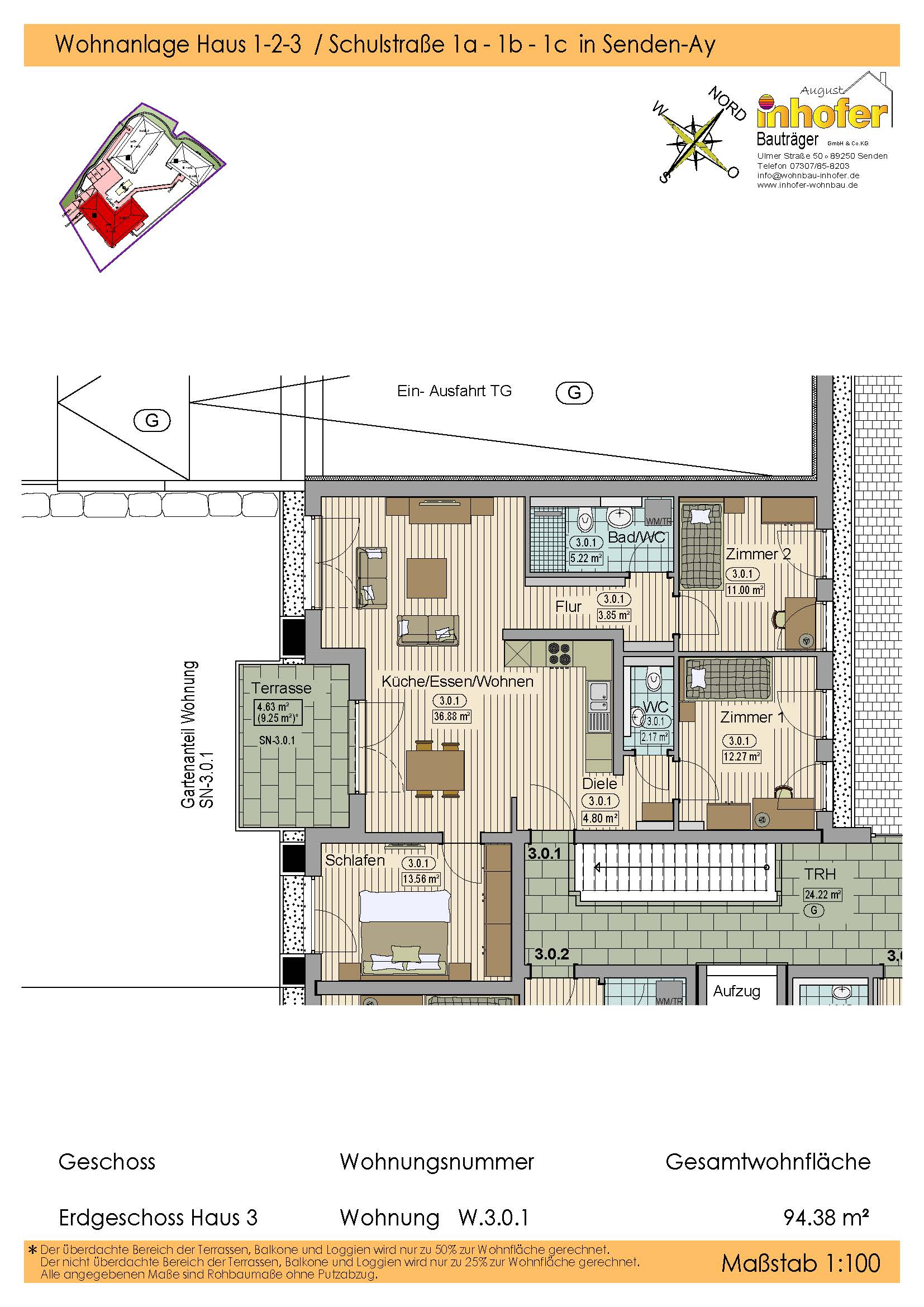 Neubau 4-Zimmer Wohnung mit Gartenanteil, Wohnanlage "le quartier ècole"