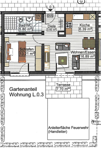 2 Zimmer Wohnung in Neu-Ulm zu vermieten