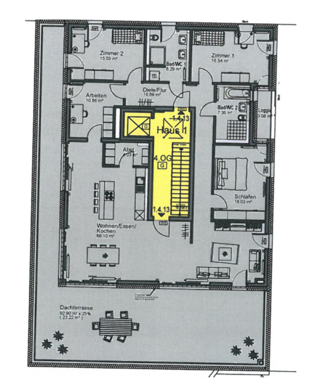 5-Zimmer-Penthouse Wohnung in Ulm-Böfingen zu vermieten