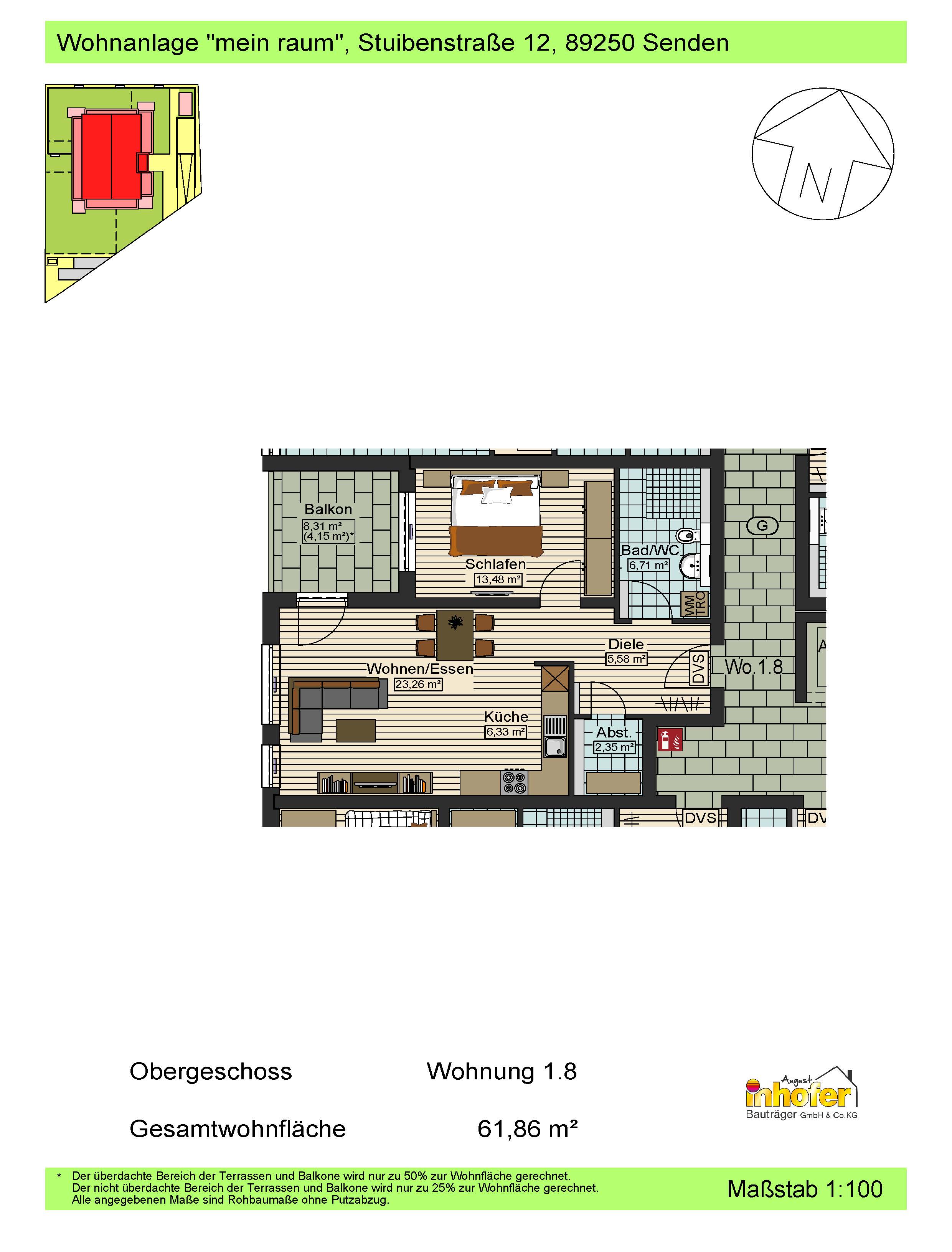Neubau 2-Zimmer-Wohnung, Wohnanlage "mein:raum"