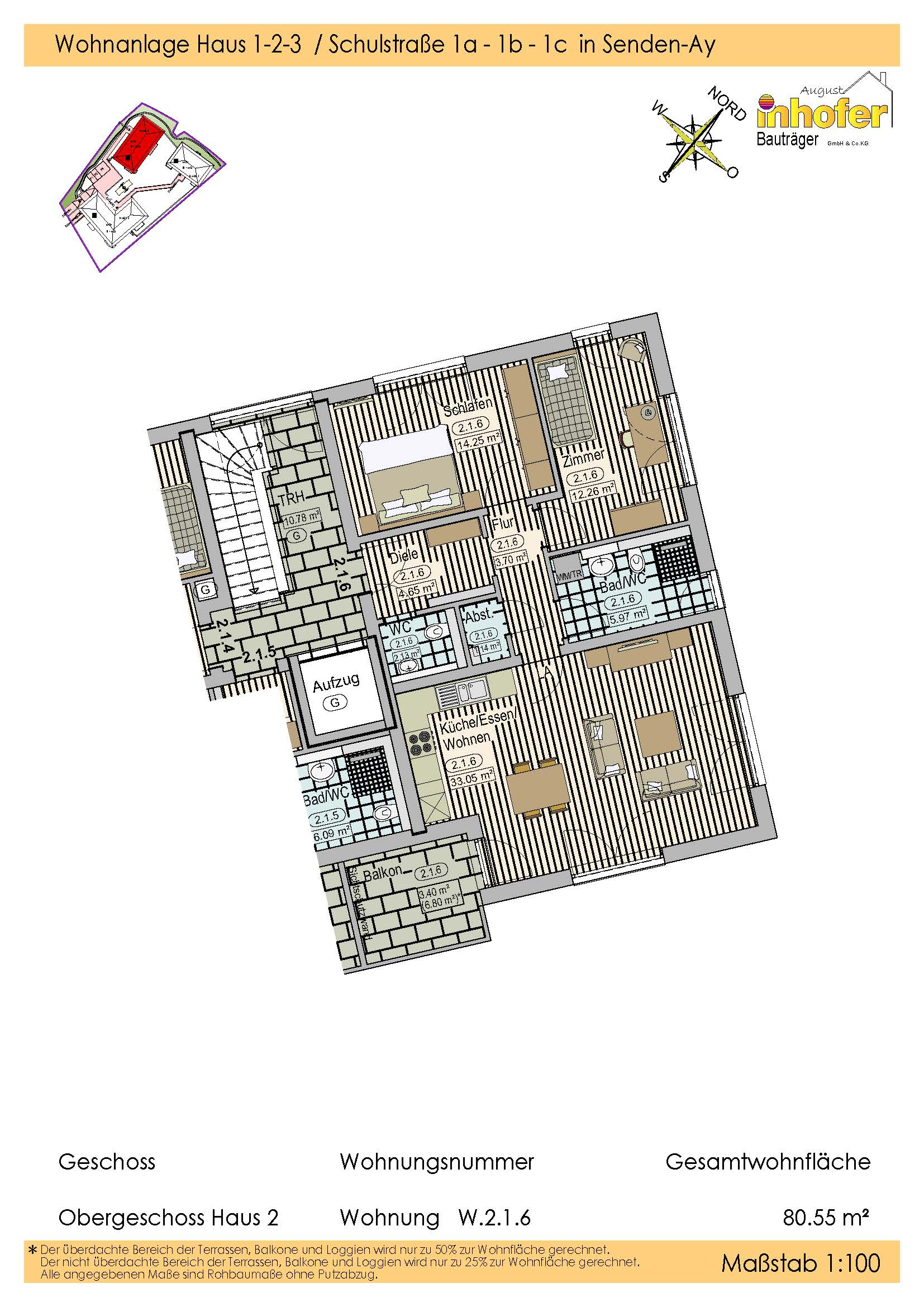 Neubau 3-Zimmer Wohnung, Wohnanlage "le quartier ècole"