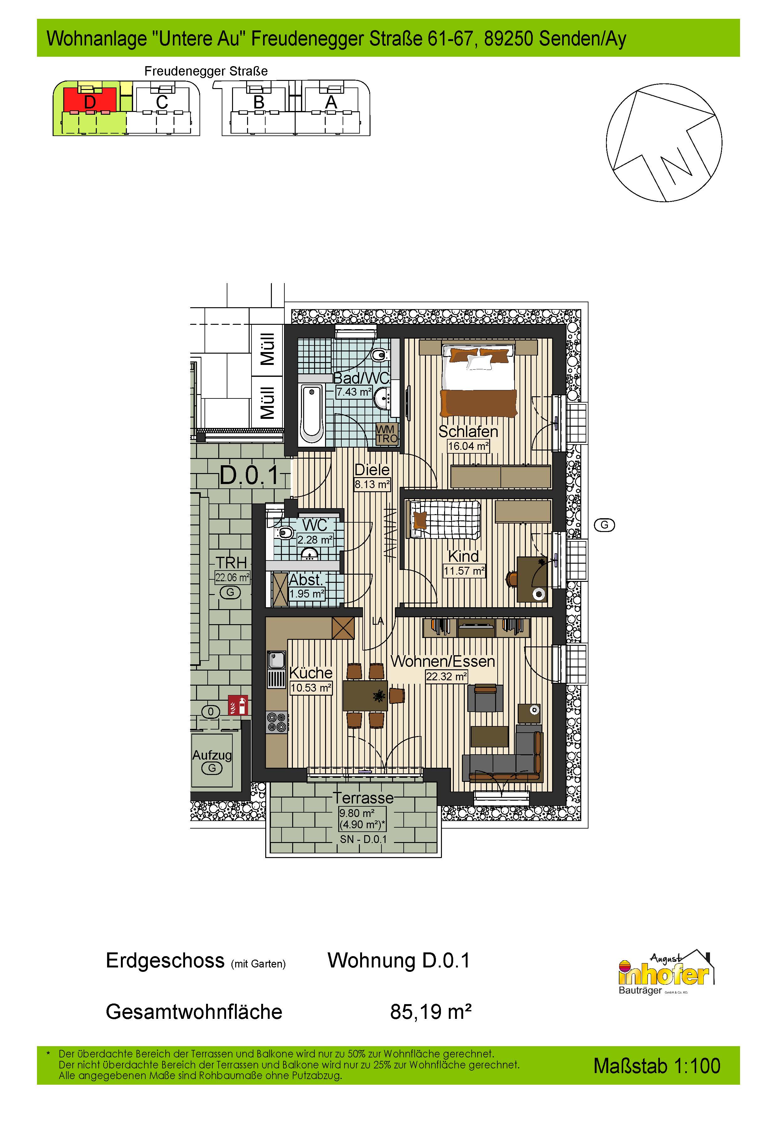 Neubau 3-Zimmer-Wohnung mit Gartenanteil "Untere Au" 