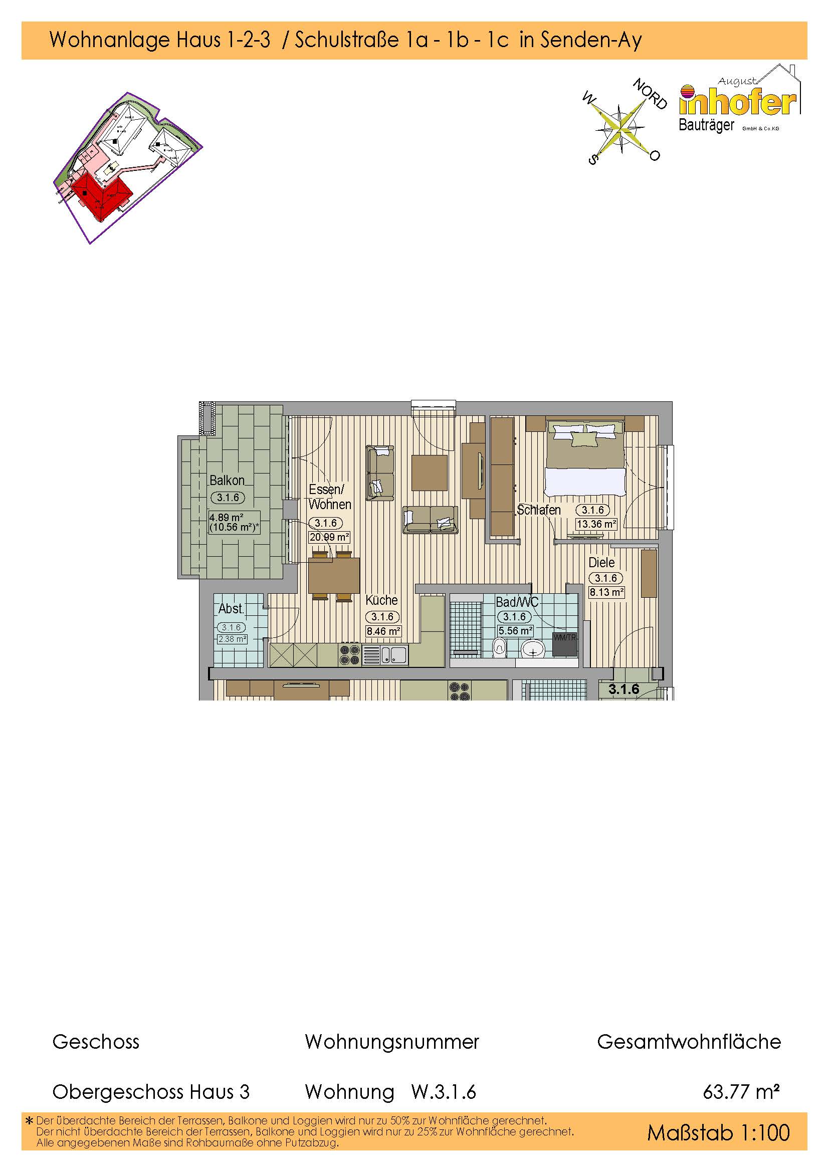 Neubau 2-Zimmer Wohnung, Wohnanlage "le quartier ècole"