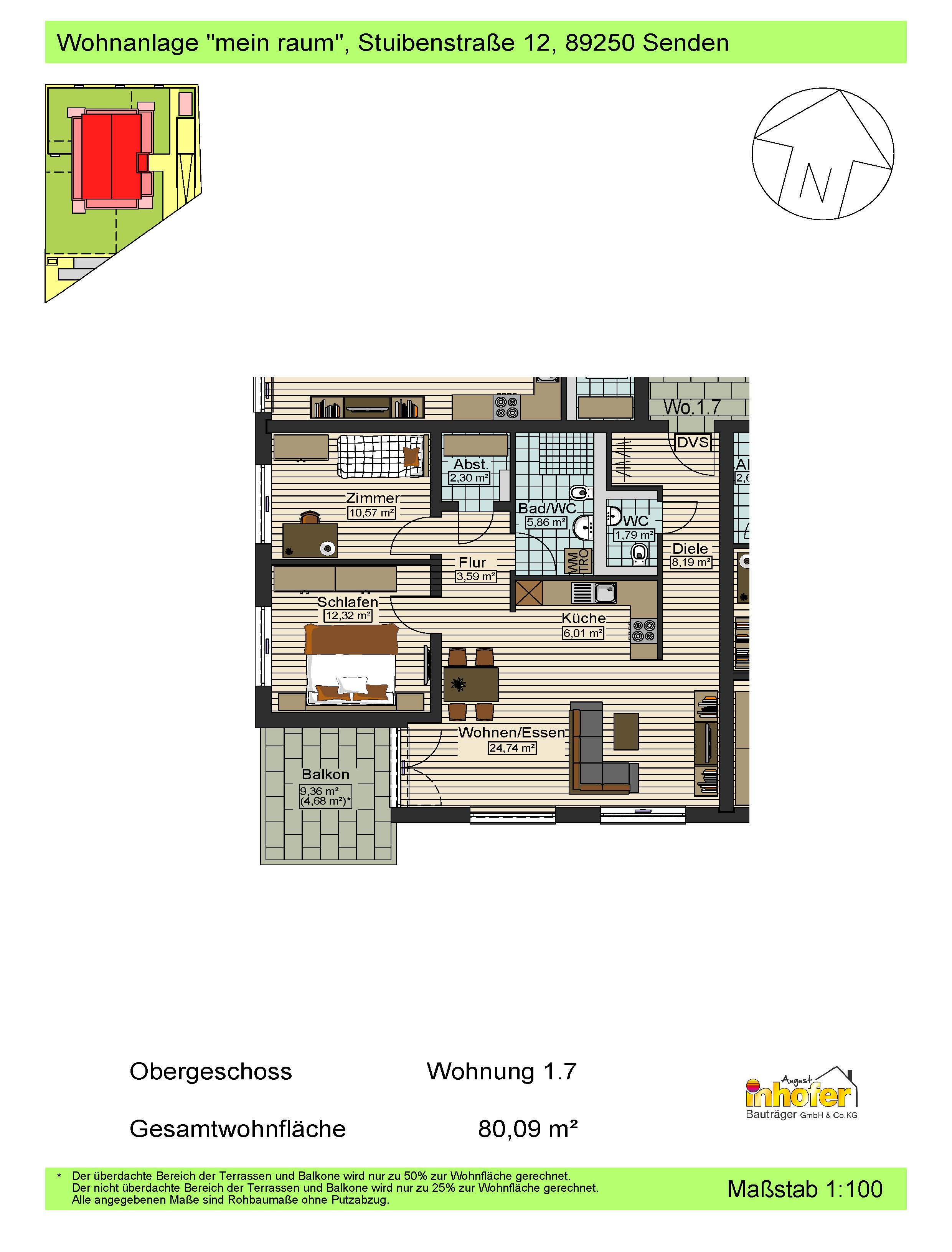 Neubau 3-Zimmer-Wohnung, Wohnanlage "mein:raum"