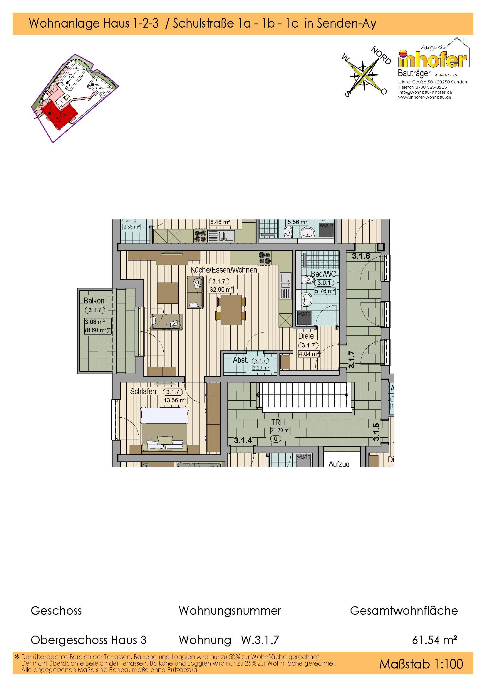 Neubau 2-Zimmer Wohnung, Wohnanlage "le quartier ècole" 