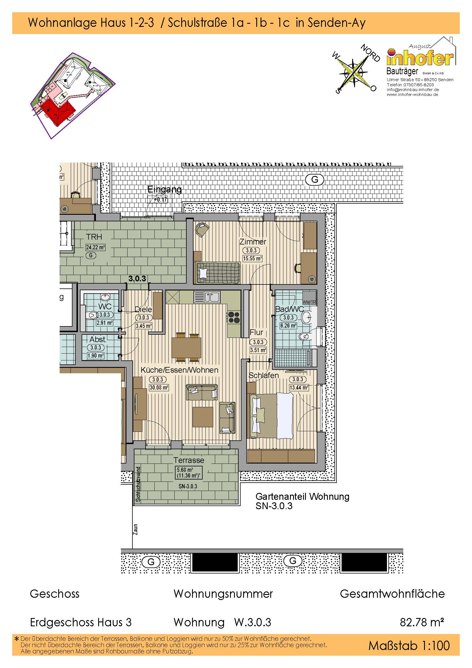Neubau 3-Zimmer Wohnung mit Gartenanteil, Wohnanlage "le quartier ècole" 
