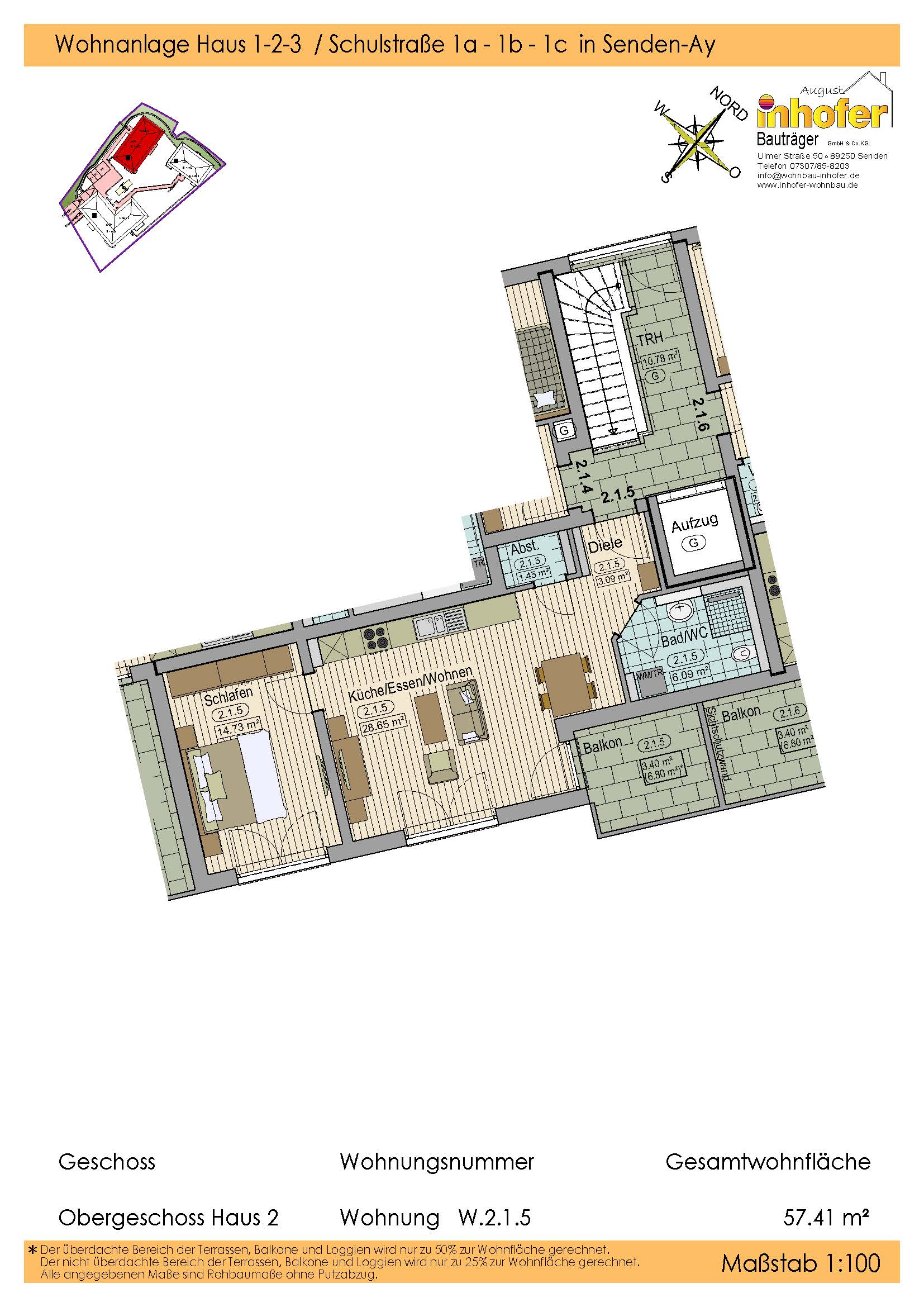 Neubau 2-Zimmer Wohnung, Wohnanlage "le quartier ècole"   