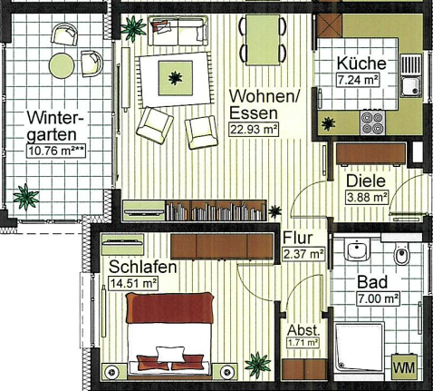 2-Zimmer Wohnung in Senden zu vermieten