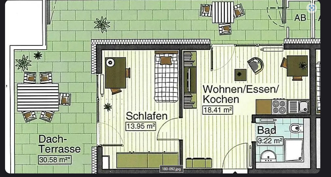 2-Zimmer Wohnung (Single Flat) in Neu-Ulm zu vermieten